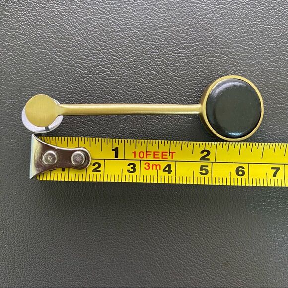 Ink+Alloy Black & Brass Pendulum Earrings NEW - Picture 9 of 9